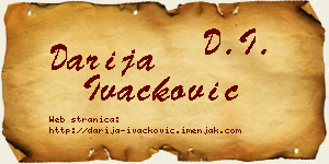 Darija Ivačković vizit kartica